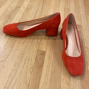 J Crew Red Suede Celia Pump Size 12